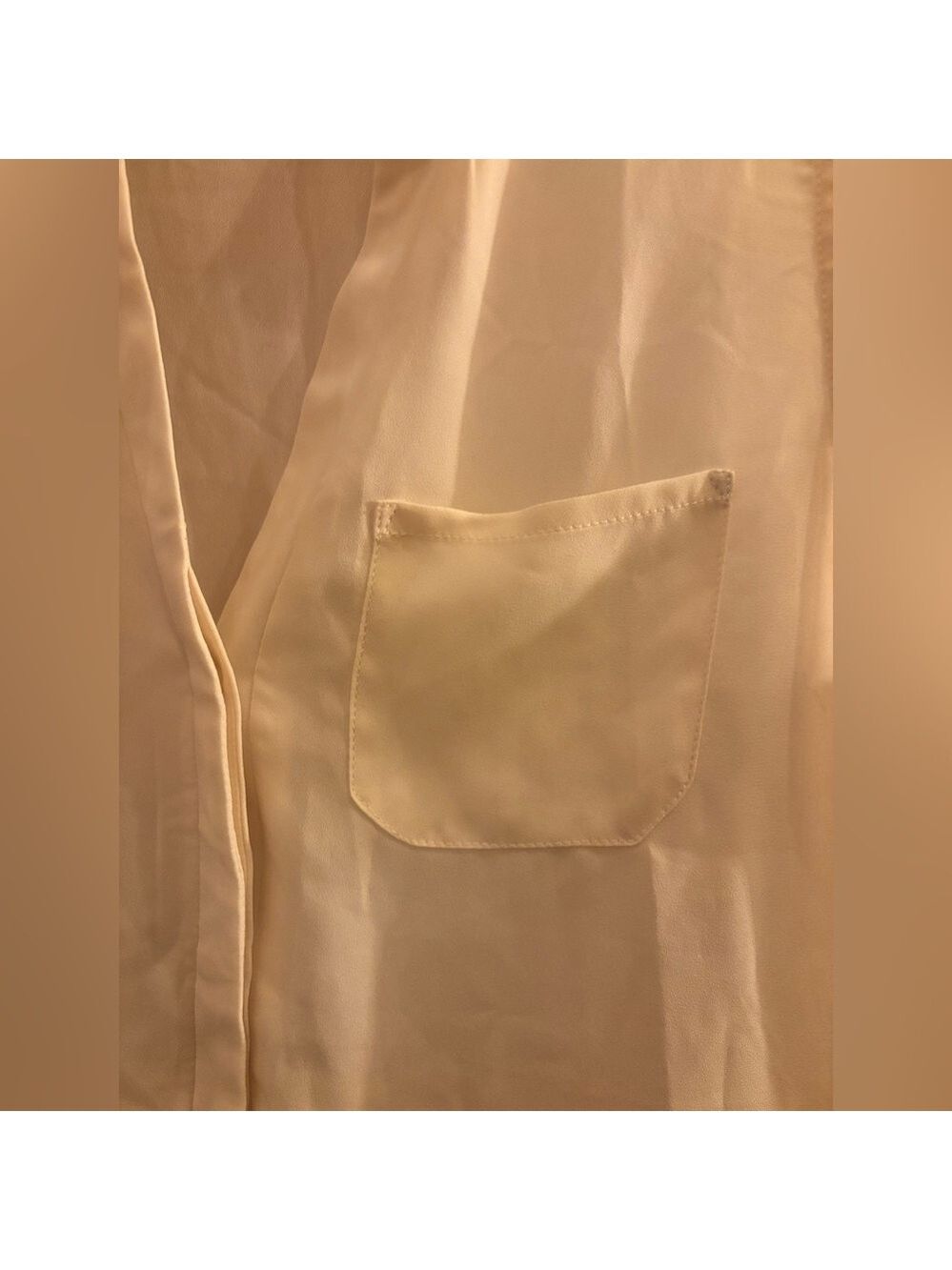 KISMET White Sleeveless Shirt Womens Medium Polyester with Slits on Each Side - Picture 4 of 11